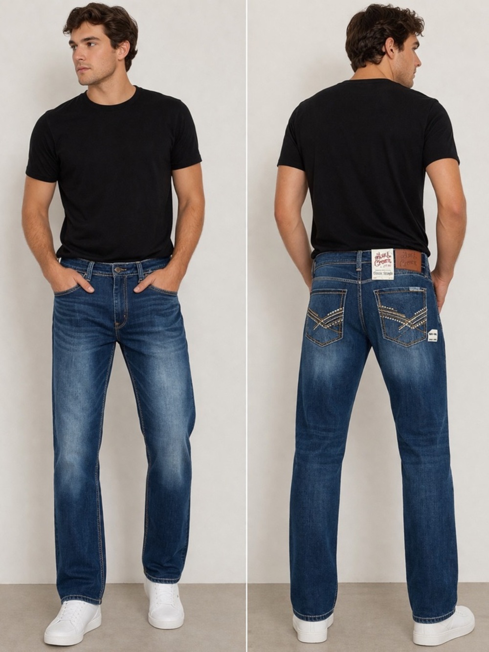 NWT Ace&Crown Men’s Straight Jeans in Dark Blue Wash